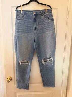 American Eagle Outfitters Distressed Light Blue Mom Jeans